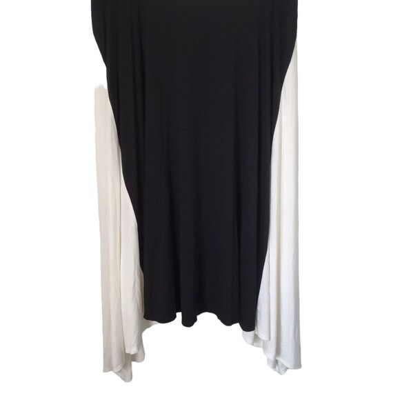 Ann Taylor Petite Dress Size 6P Black White Colorblock Asymmetric Handkerchief - Picture 4 of 10